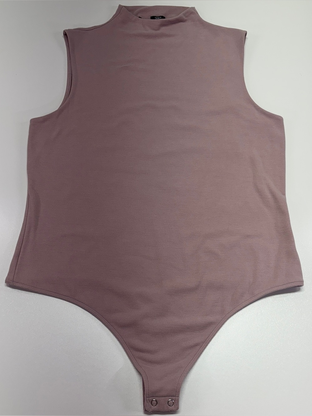 Express Body Contour XL Mauve Mock Neck Stretch Bodysuit Quiet Luxury
